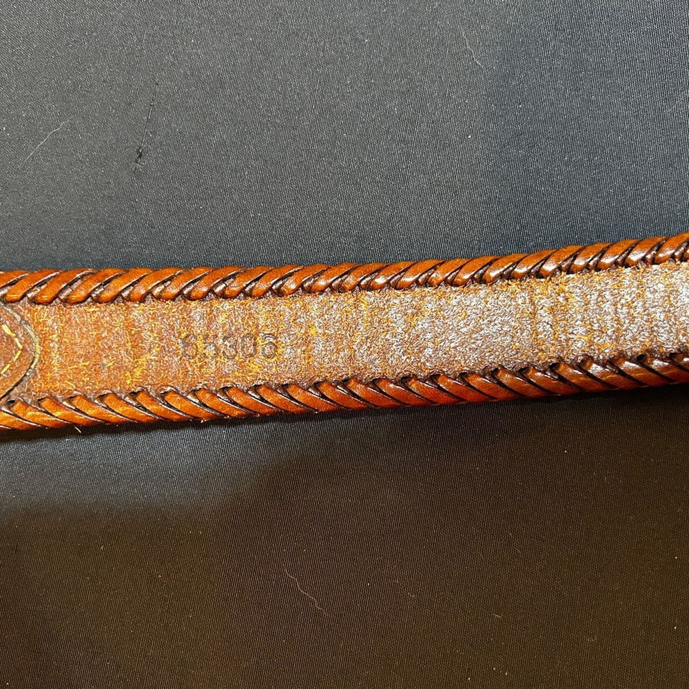 Vintage 1991 Brown Leather Belt with Silver Buckle - Picture 6 of 6
